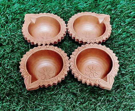 Regular Shape Big Diya - Brown Pack of 6 - SahajPooja