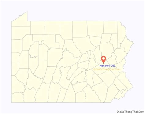 Map of Mahanoy City borough