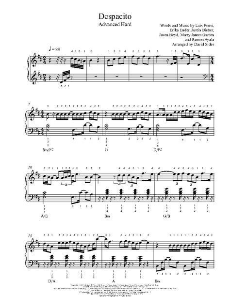 Despacito by Luis Fonsi, Daddy Yankee, Justin Bieber Sheet Music ...