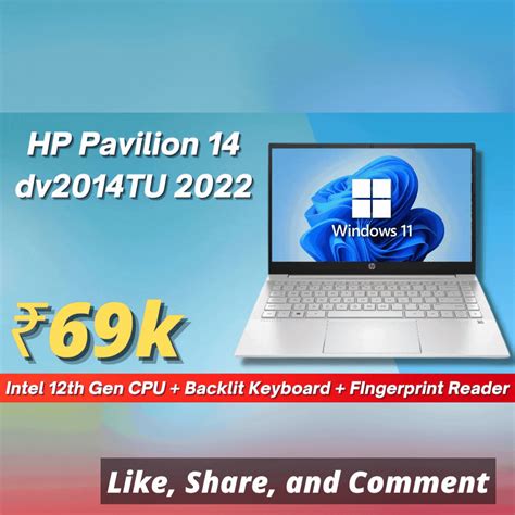 Hp Pavilion 14-dv2014TU Laptop With Intel 12th Gen Core i5-1235U + 16GB Ram + Iris Xe GPU Under ...