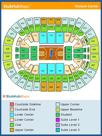 Verizon Center Seating Chart, Pictures, Directions, and History ...