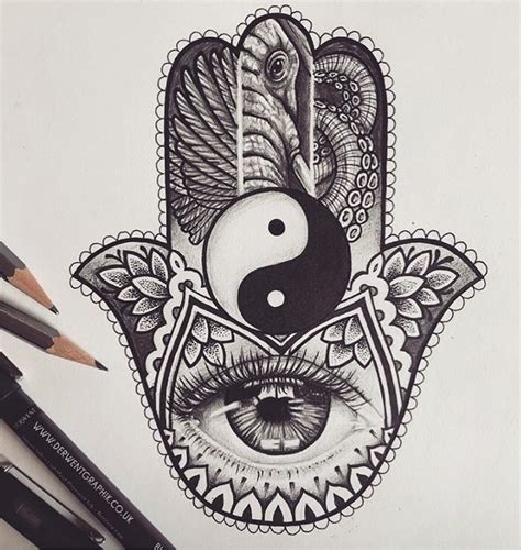 ArtStation - Hand of Hamsa tattoo design