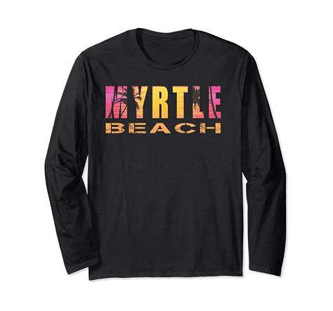 Long Sleeve Myrtle Beach Souvenir Shirt With Palm Trees