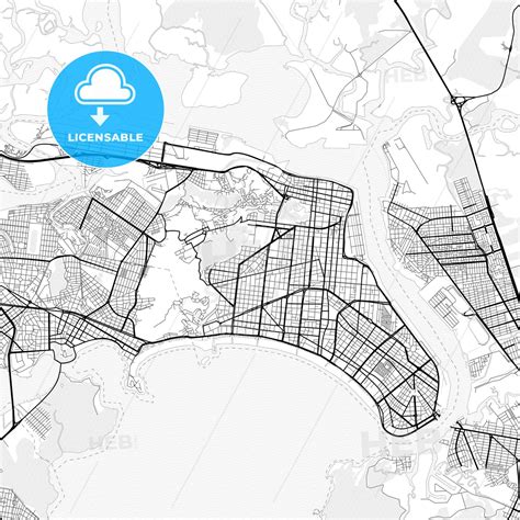 Vector PDF map of Santos, Brazil - HEBSTREITS