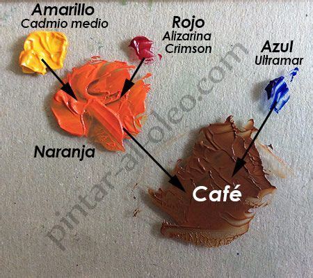 Cómo hacer color café o marrón con pintura | Pintar al óleo | Hacer colores, Mezcla de colores ...