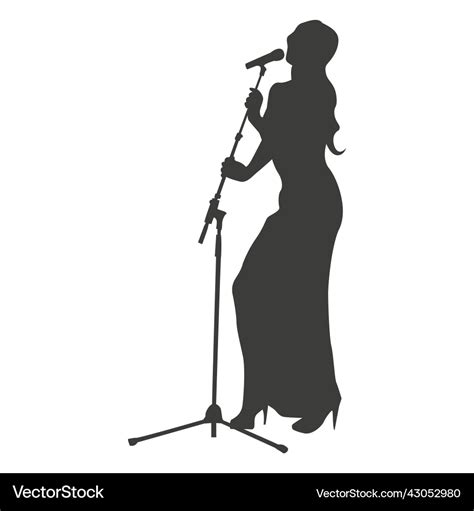 Female singer silhouette Royalty Free Vector Image