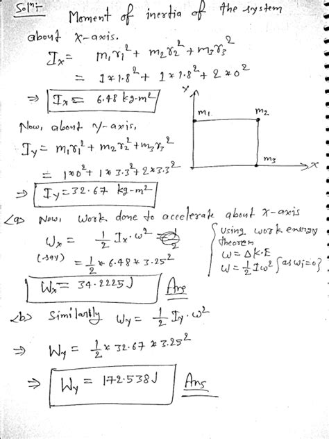 Rotational Kinetic Energy: The L-shaped object shown in the figure consists of three small ...