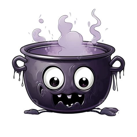 Poison Cauldron That Has An Evil Ghost Face For Decorating Invitation Cards On Halloween ...