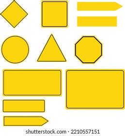 Collection Yellow Road Signs On White Stock Vector (Royalty Free ...