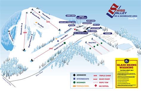 Trail Map & Terrain Parks – Swiss Valley Ski & Snowboard Area