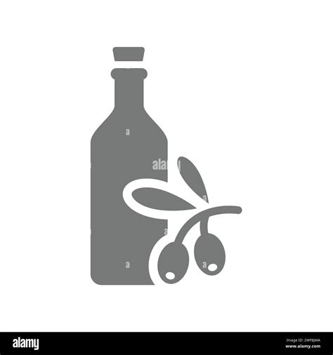 Olive oil bottle vector icon. Olives branch symbol Stock Vector Image ...