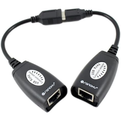 SANOXY USB to Cat5/5e/6 Extension Cable Adapter Set w/RJ45 Ethernet ...