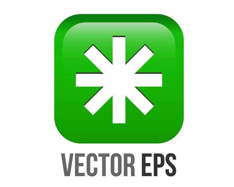 vector green rounded square bullet sparkle Eight Spoked Asterisk point icon 34544942 Vector Art ...