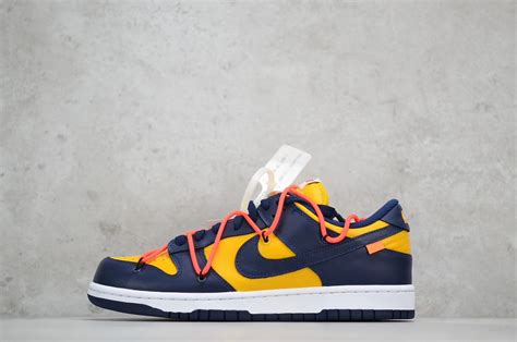 Nike Dunk Low Off-White University Gold Midnight Navy – RABBITKICKS