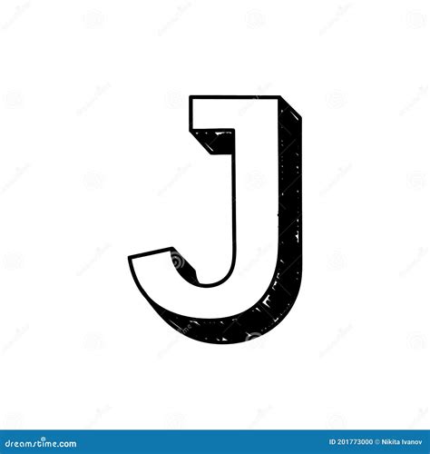 J Letter Hand-drawn Symbol. Vector Illustration of a Big English Letter J Stock Vector ...