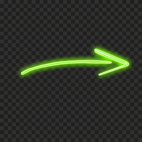 HD Curved Green Neon Arrow Pointing Right PNG | Citypng
