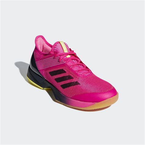 Adidas Womens Adizero Ubersonic 3.0 Tennis Shoes - Shock Pink/Legend Ink - Tennisnuts.com