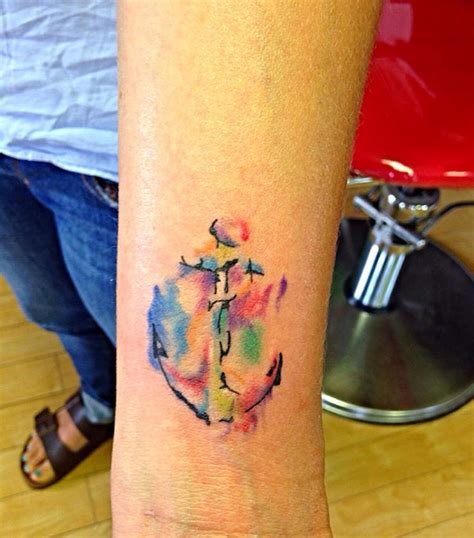 Watercolor anchor Tattoo by Robert Winter | Watercolor anchor tattoo, Anchor tattoos, Tattoos
