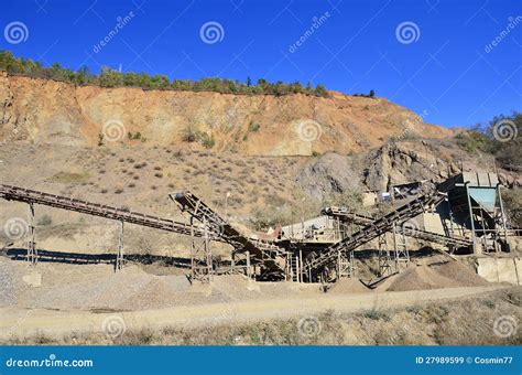 Stone quarry and equipment stock image. Image of dredger - 27989599