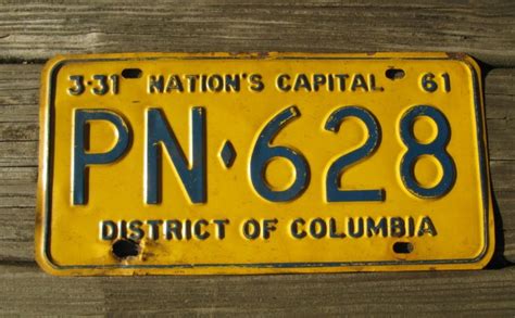 District of Columbia License Plate Washington DC Nation's Capital 1961 ...