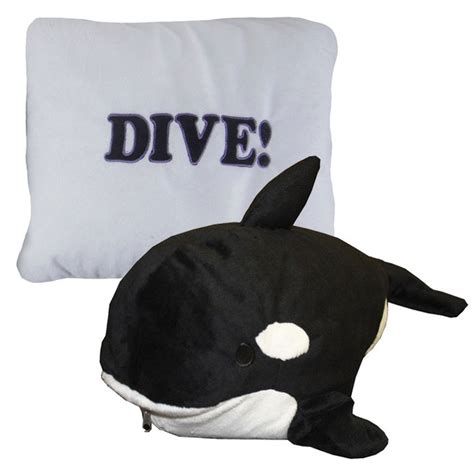 "Dive" Orca Whale Stuffed Plush Pillow & Pet in One - Tanga