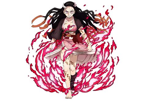 Nezuko Anime Art with Supernatural Powers in Fantasy Illustration PNG | PNG All