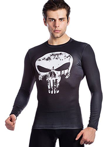 Red Plume Mens Compression Sports Shirt Black Spider Long Sleeve Tee Men Exercise & Fitness ...