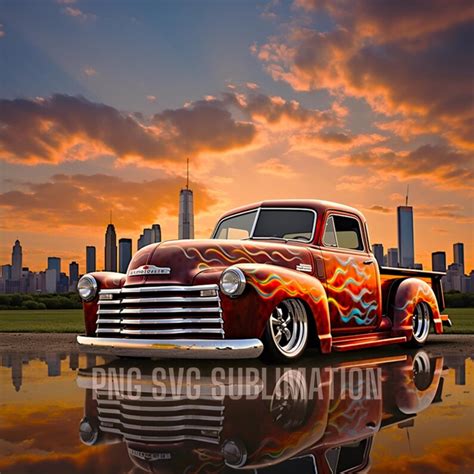 This Red 48 Chevy 3100 Lowrider Truck PNG Bundle Comes in 5 Aspect ...