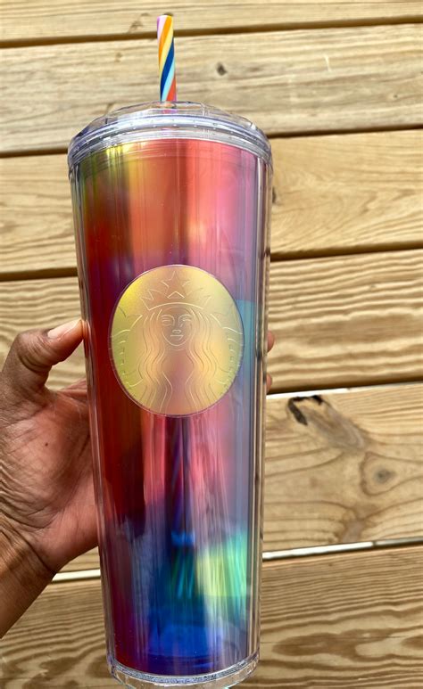 Starbucks Tumbler 2021 Rainbow Pride Colorful Iridescent - Etsy