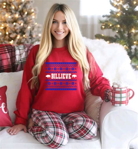 Buffalo Bills Christmas Sweater Billieve Crewneck Sweatshirt - Etsy