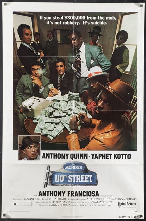 Across 110th Street Movie Poster | 1 Sheet (27x41) Original Vintage Movie Poster | 1188