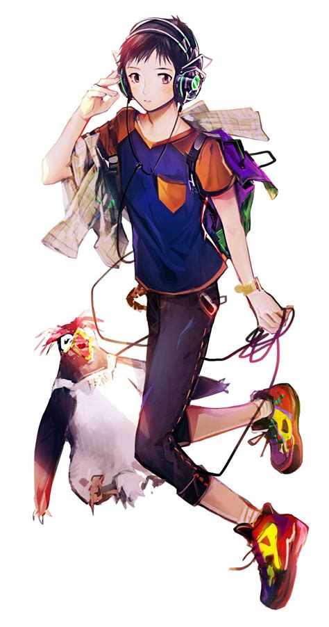 Shinji with Headphones and Pen Pen | Neon evangelion, Neon genesis ...