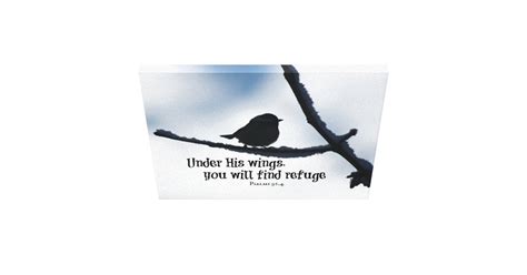 Under His wings Bible Verse Canvas Print | Zazzle