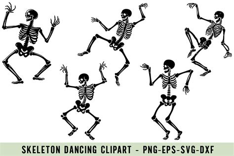 Skeleton Dancing Clipart Graphic by Cool Worker · Creative Fabrica