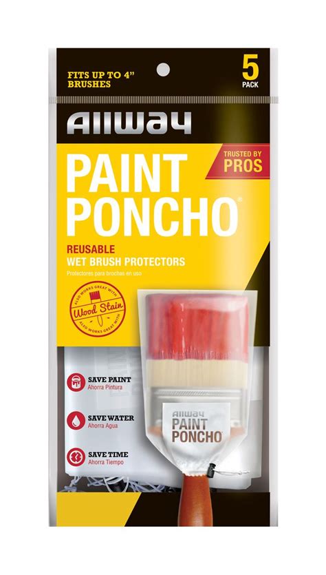 Allway Paint Poncho | Reusable Paint Brush Covers— Allway Paint Poncho Brush 5pk | Aqua paint ...