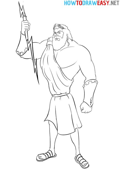 Zeus Drawing | Zeus, Easy drawings, Greek mythology gods