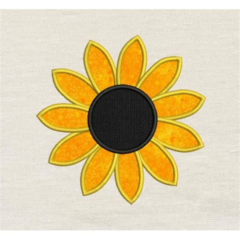 Sunflower Applique Embroidery Design