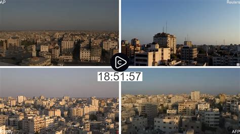 MULTI-CAM: Live from Gaza skyline as Israeli forces launch air strikes - Multiple Angles - YouTube