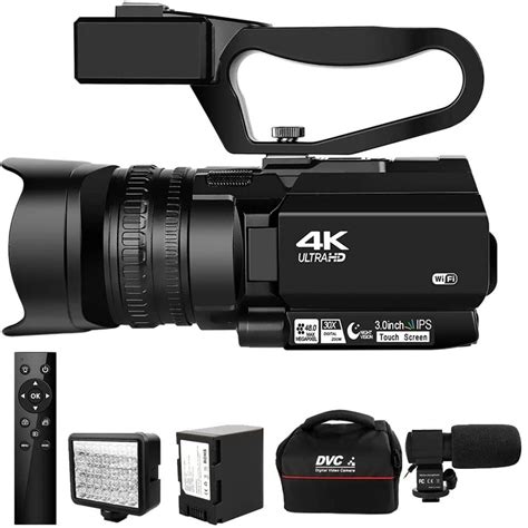 Camcorder 4K Ultra HD 48MP Video Camera for YouTube Live Streaming 30X Digital Zoom IR Night ...