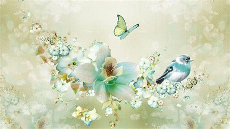 Flowers and Birds Wallpaper - WallpaperSafari