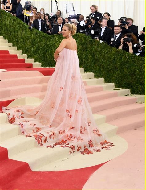 Blake Lively Dress Met Gala Pink Floral Strapless Chiffon Red Carpet Celebrity Dresses 2016 ...