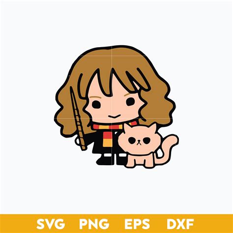 Hermione And Crookshanks Svg Harry Potter Character Svg Mo Inspire ...