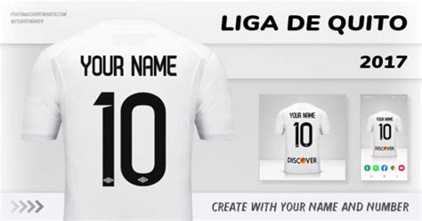 Liga de Quito 2017 jersey. Create jersey with your name and number.