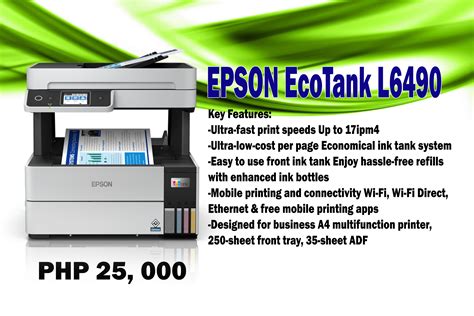 Epson EcoTank L6490 A4 Ink Tank Printer | Up to 17ipm | Economical ink ...