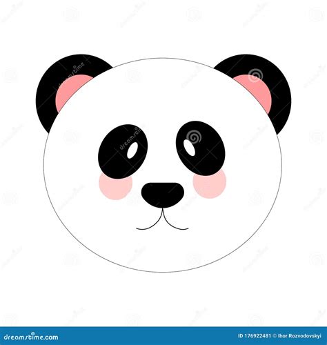 Cute Panda Face. Vector Eps 10 Stock Illustration - Illustration of cartoon, bear: 176922481