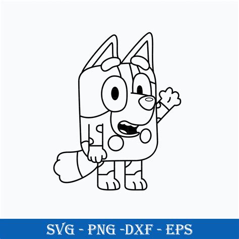 Muffin Bluey Outline Svg, Bluey Svg, Cartoon Svg Png Dxf Eps Digital File. | Fork | US