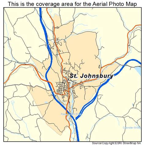 Aerial Photography Map of St Johnsbury, VT Vermont