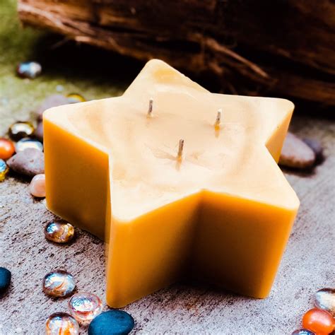 100% pure beeswax Star shaped candle-3 wick large beeswax star candle-6x3 extra large 3 wick ...