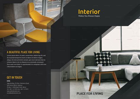 Bi Fold Interior Brochure Design Template in PSD, Word, Publisher