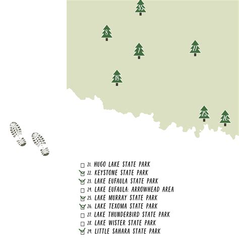 Oklahoma State Parks Map | Oklahoma Map Print | Gift For Traveler ...